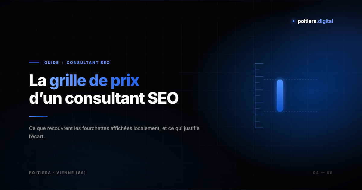 Tarif d'un consultant SEO à Poitiers : la grille de prix réelle du marché local