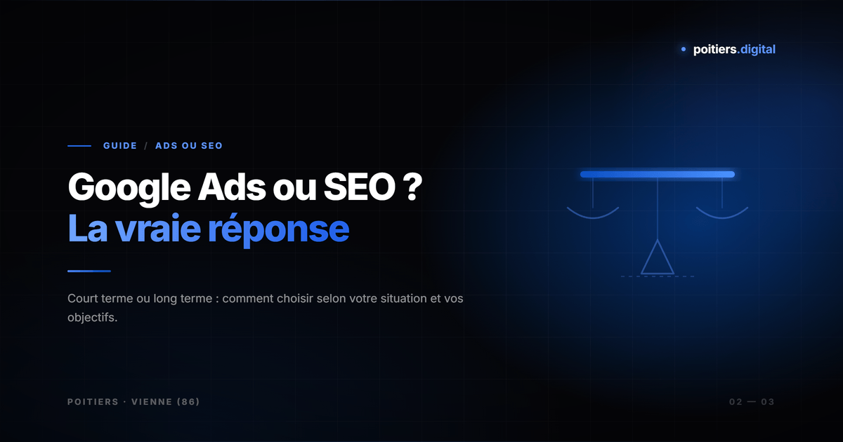 Google Ads ou SEO pour votre entreprise à Poitiers ? La vraie réponse en 2026